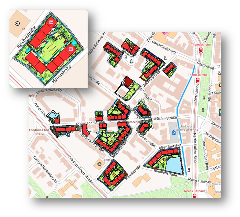 Construction Phases of the Kolonnadenviertel by LWB.